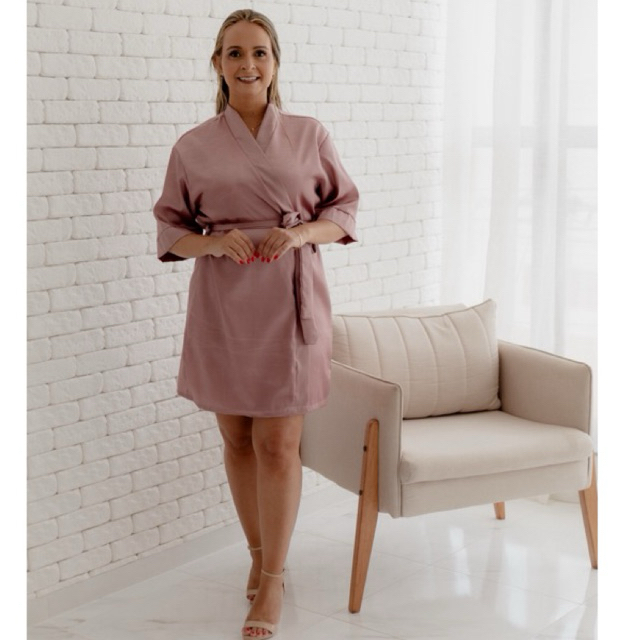 Robe em cetim sem bordado | Shopee Brasil