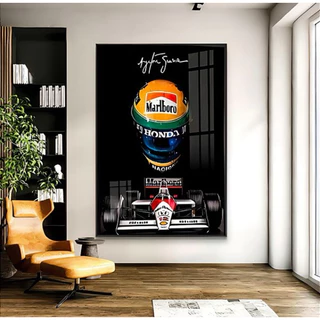 Ayrton Senna Quadro Decorativo Ayrton Senna Capacete Para Sala Quarto Escritório