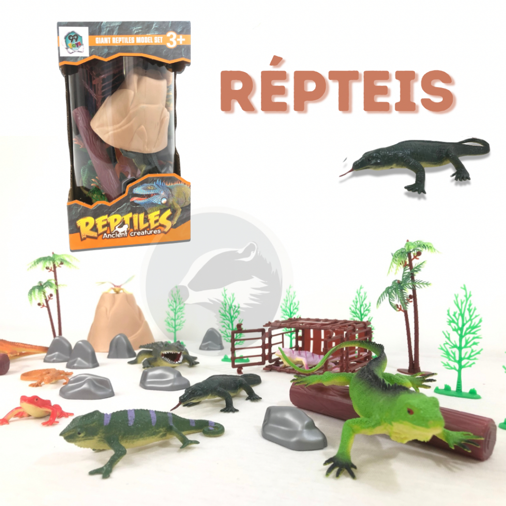 Kit Répteis em Miniaturas Animal Bicho Brinquedo Infantil | Shopee Brasil