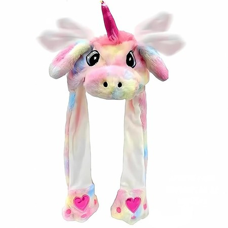 Touca que Mexe a Orelha de Unicórnio Colorido, Unicórnio Rosa ...