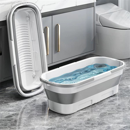 3.2L Balde Retrátil Dobrável de Silicone Multiuso com 4 Rodinhas Flexíveis