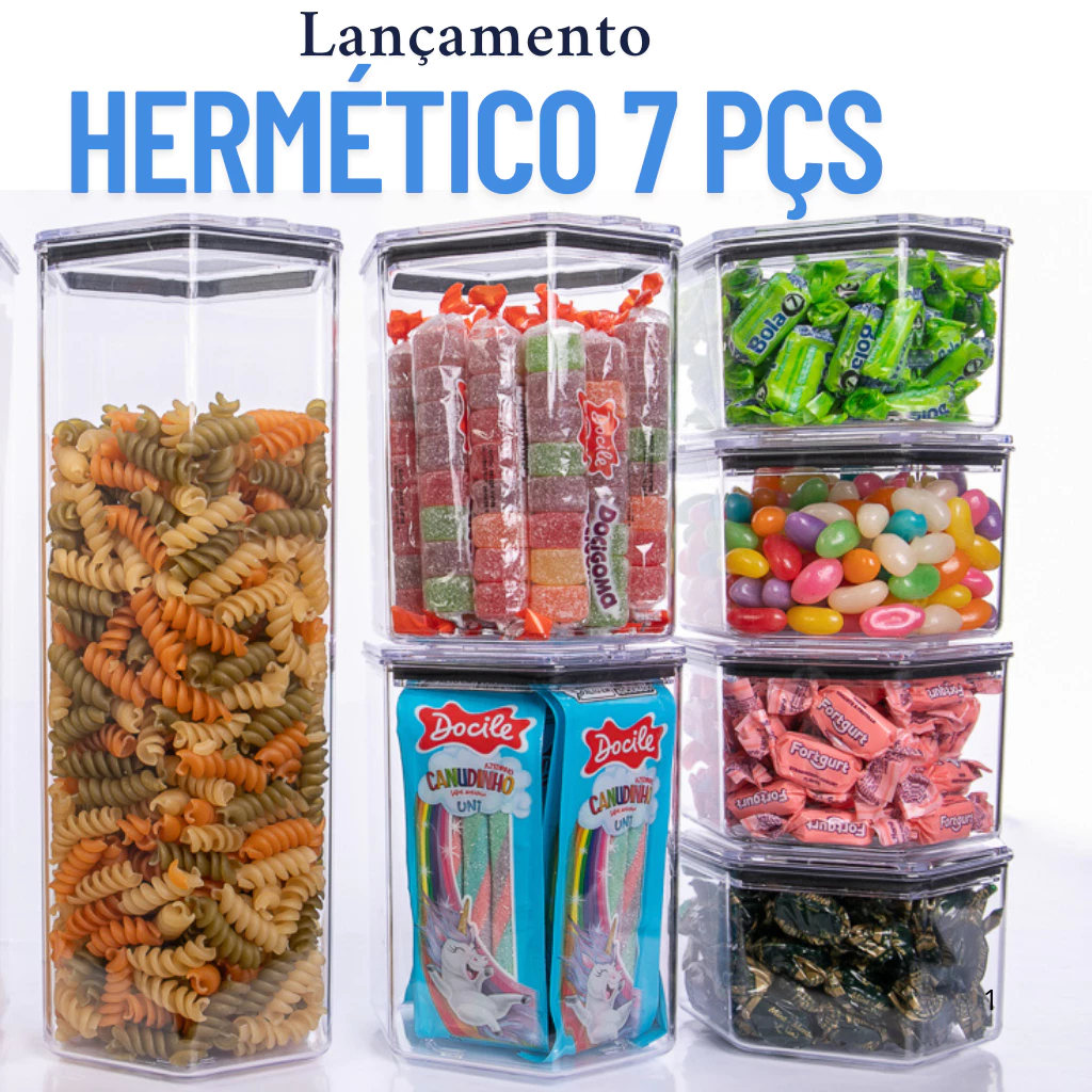 Conjunto de potes herméticos