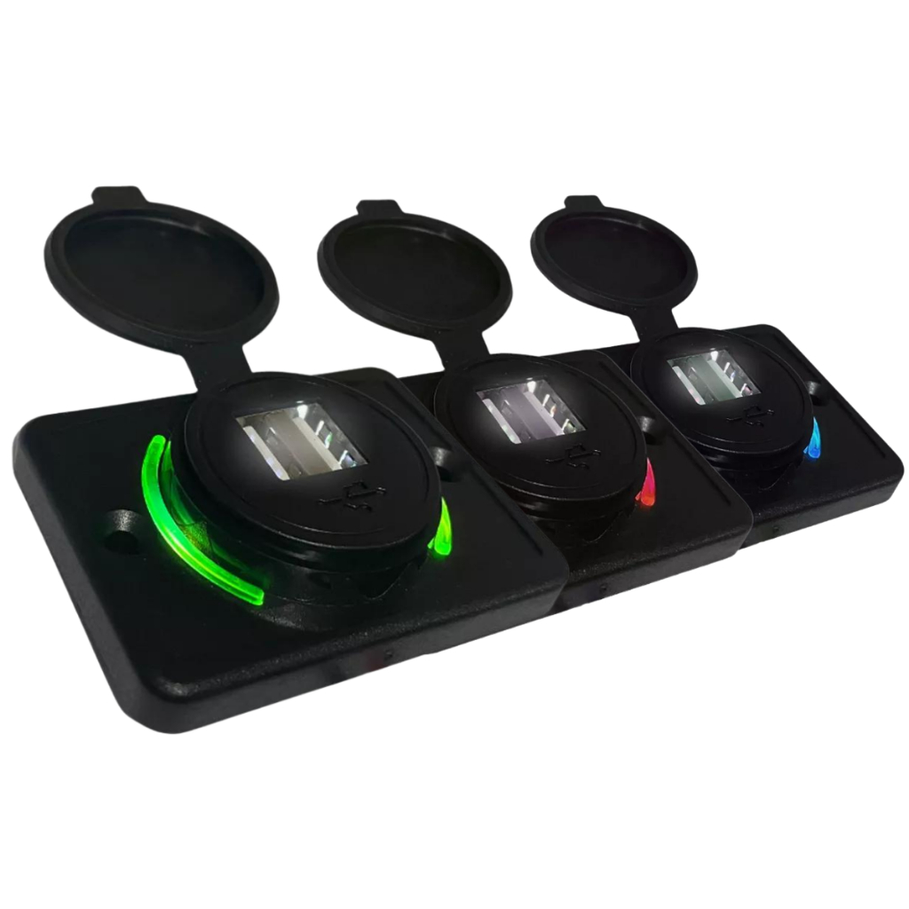 Tomada Carregador Usb Duplo Carro Veicular Scooter Motorhome Móveis