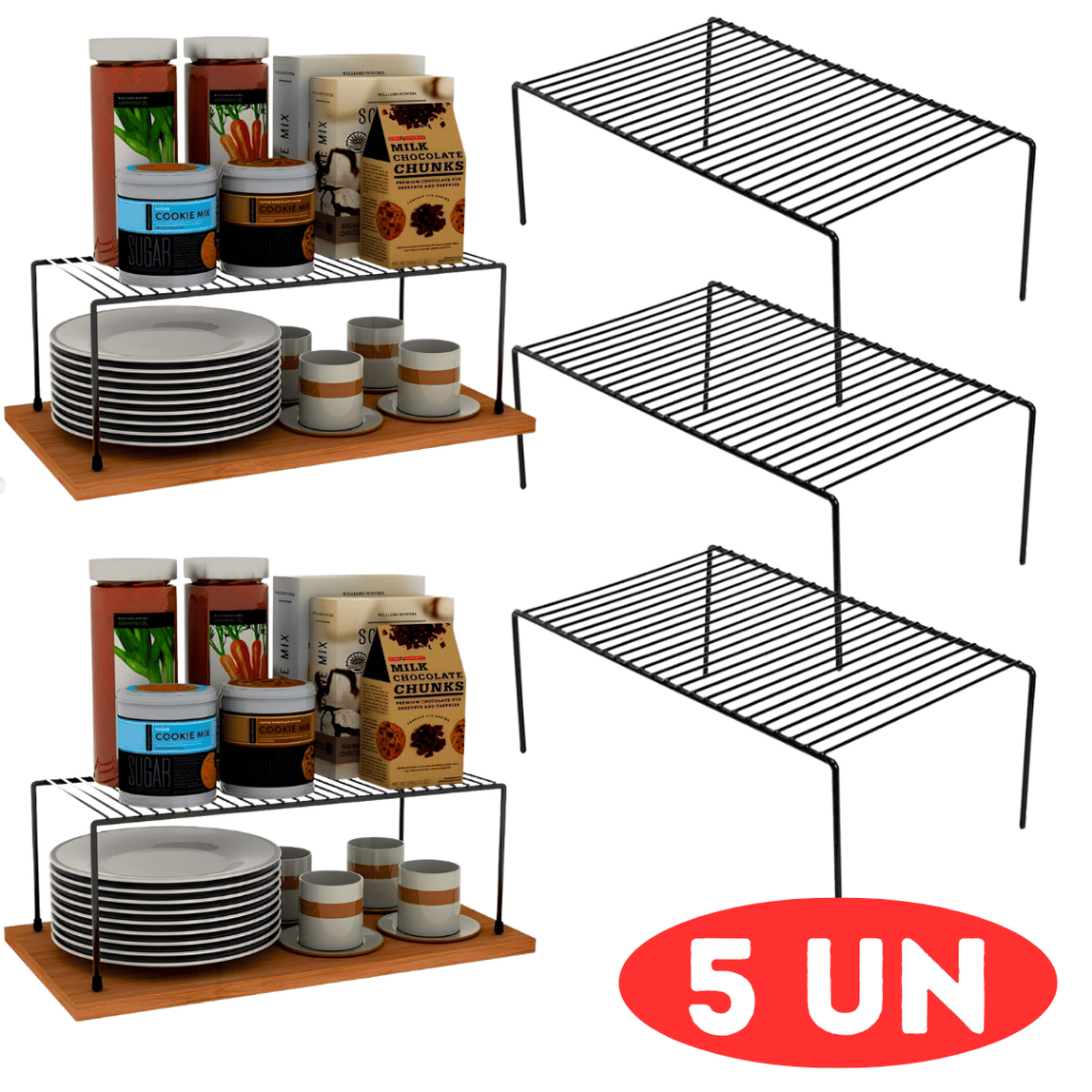 Organizador De Armário De Cozinha Kit 5 Unidades 33cm