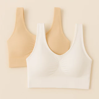 Kit 2 Tops de Academia de Microfibra Simples com Fecho/Alça Grossa