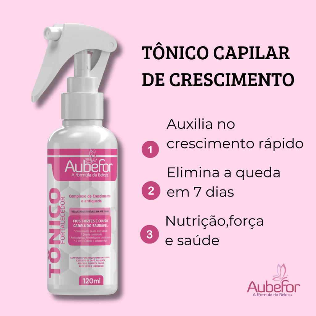 Tônico Para Queda de Cabelo e Crescimento Capilar Acelerado Aubefor ...