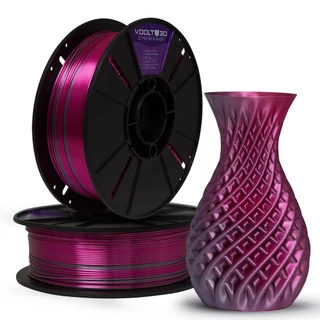 Filamento PLA Duo Color Inox e Rosa Choque Silk High Speed 1Kg - Voolt 3D