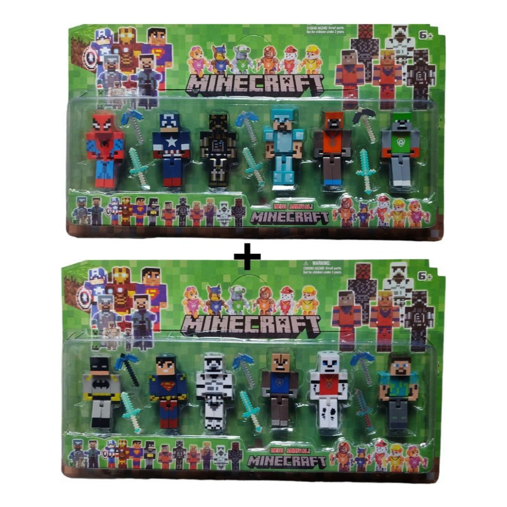 Kit Minecraft com 12 Mini Bonecos e acessórioos– Brinquedo Infantil ...