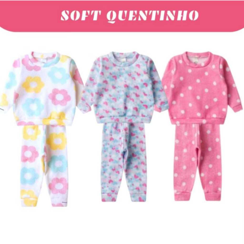 Conjunto pijama infantil de frio em soft para o inverno femenino - Como ...