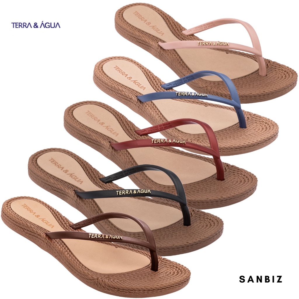 Chinelo Sandália Feminina Rasteirinha Leve Terra e Água Macia | Shopee ...