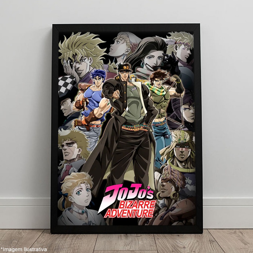 Quadro Coleção Anime JoJo's Bizarre Adventure Pôster C/ Moldura A4