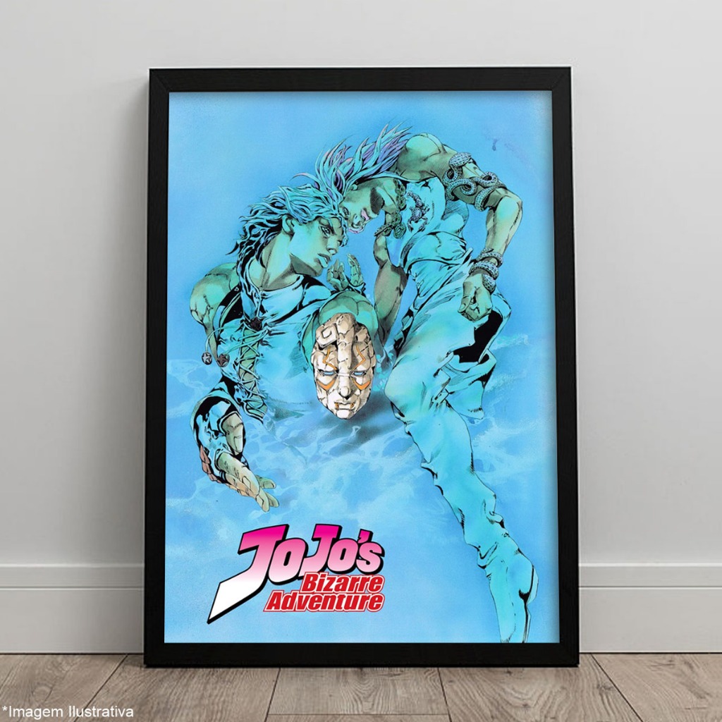 Quadro Coleção Anime JoJo's Bizarre Adventure Pôster C/ Moldura A4