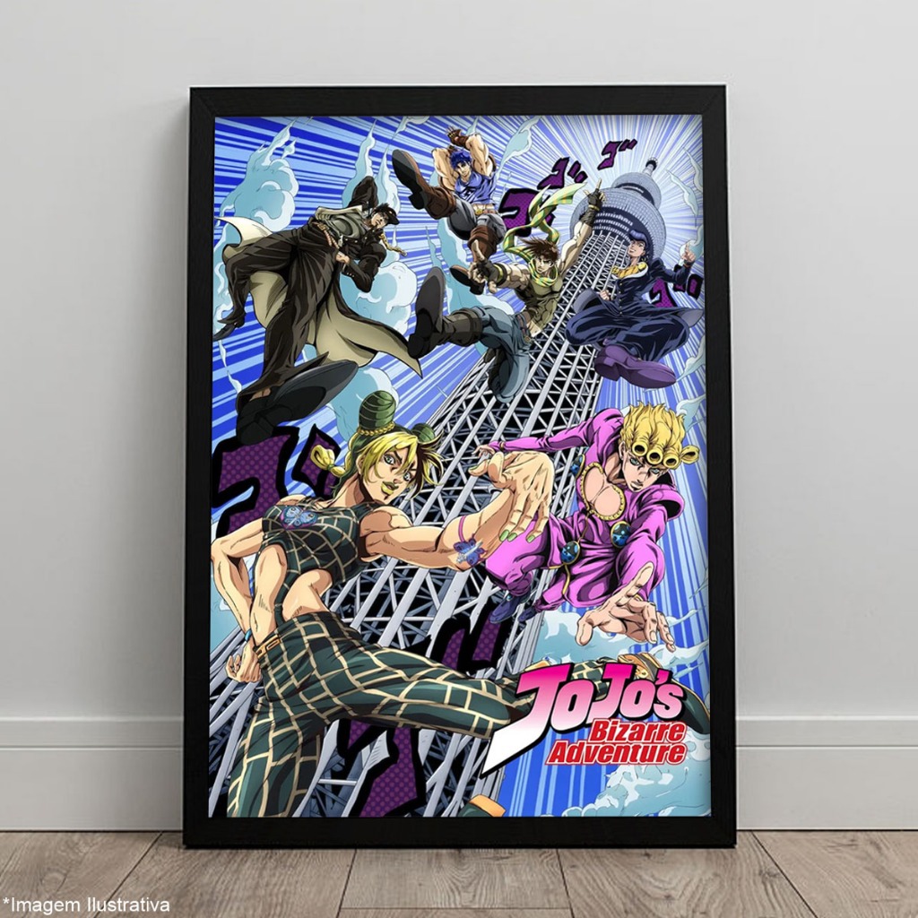 Quadro Coleção Anime JoJo's Bizarre Adventure Pôster C/ Moldura A4