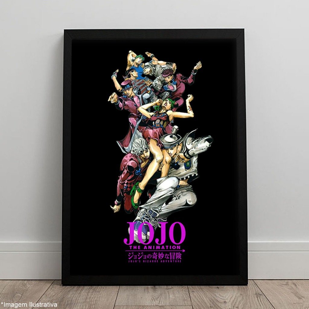 Quadro Coleção Anime JoJo's Bizarre Adventure Pôster C/ Moldura A4