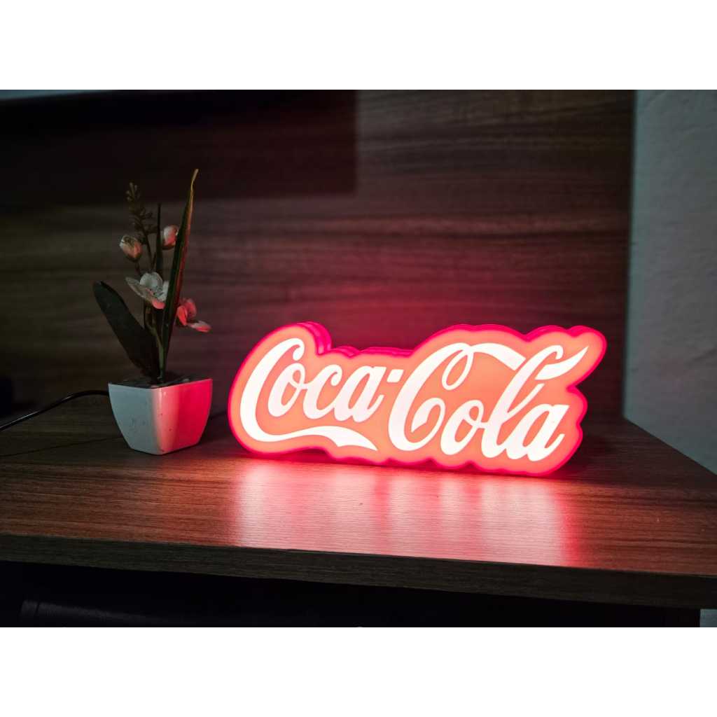 Luminária da Coca Cola com Iluminação LED - Impressão 3D, e Fonte