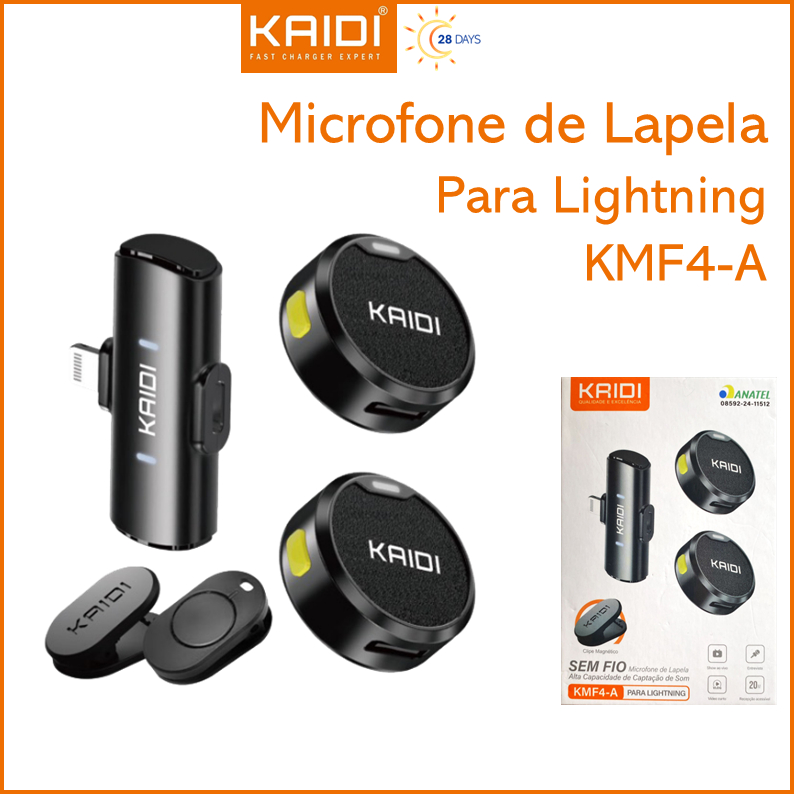 Microfone de Lapela para Lightning IOS KAIDI KMF4-A