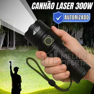Lanterna Militar Super LED 300W canhão de Luz Longo alcance com estojo