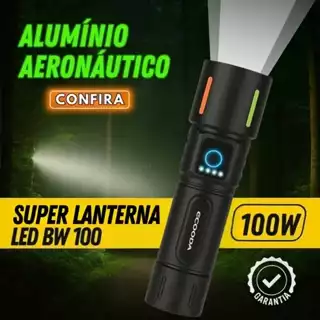 ​Lanterna Tática Militar LED 100W Alumínio Aeronáutico à Prova d