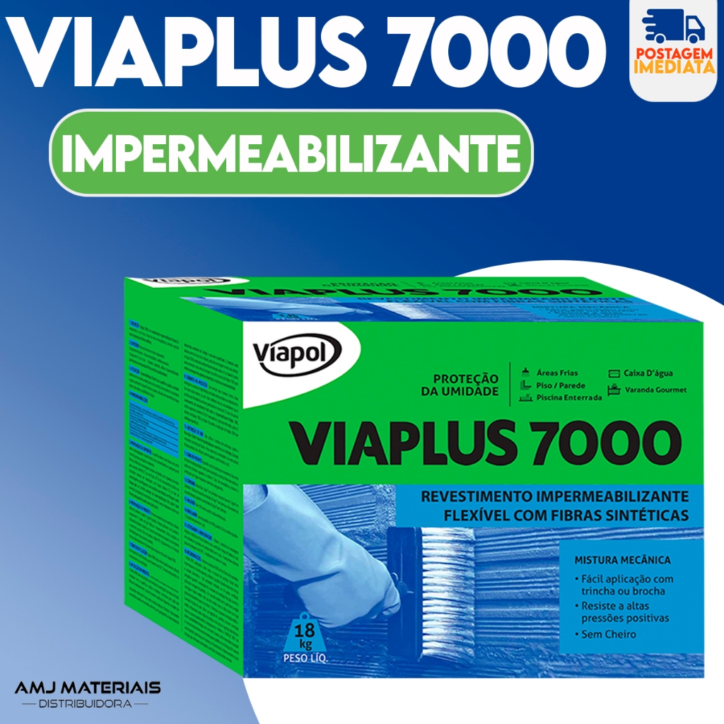 Argamassa Impermeabilizante com Fibras ViaPlus 7000 Cinza 18Kg - Viapol ...