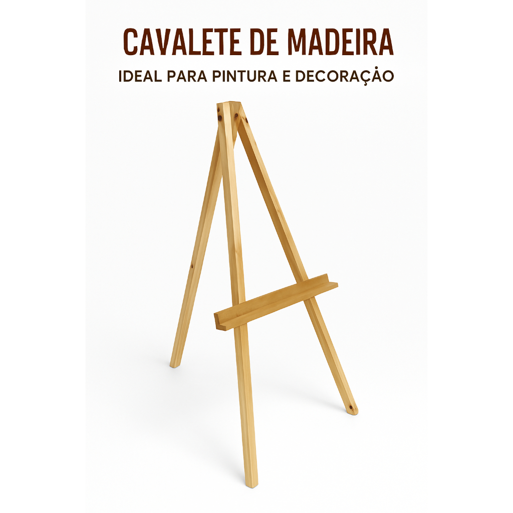 Cavalete Quadros Tripe p/ Lousa Telas Pintura Madeira