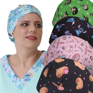 Touca Cirúrgica Enfermagem Odonto Doceira Personagens Elástico em Oferta na Shopee