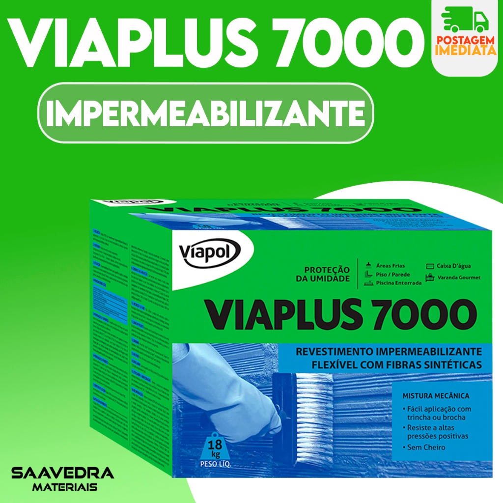 Argamassa Impermeabilizante com Fibras ViaPlus 7000 Cinza 18Kg - Viapol ...