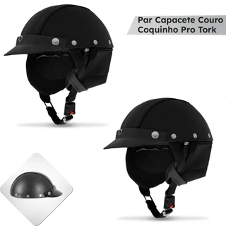 Par Capacete Couro Coquinho Pro Tork Custom Bike Moto