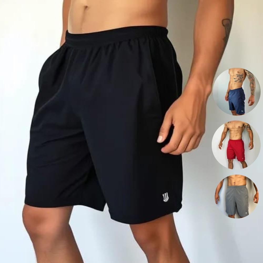 Bermuda Tactel Masculina Premium, Bolsos Laterais - Academia, Casual e Esportivo