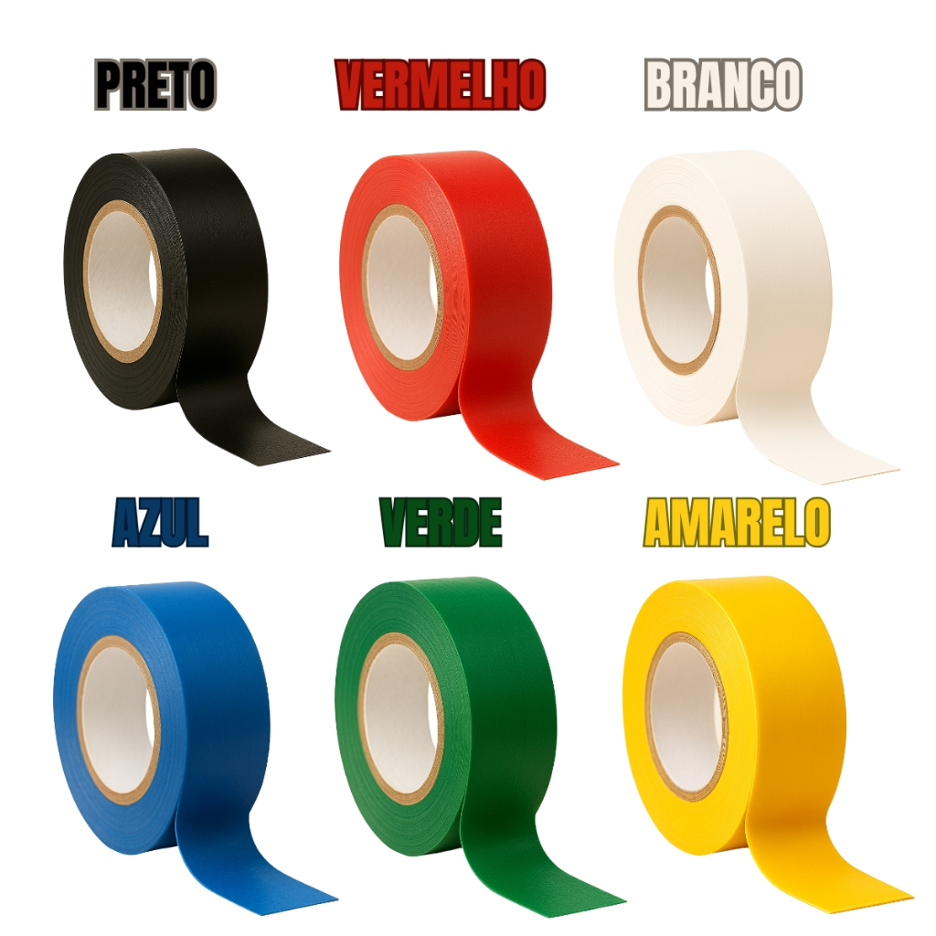Fita Isolante Profissional PVC Antichama Fios Cabos Residencial ...