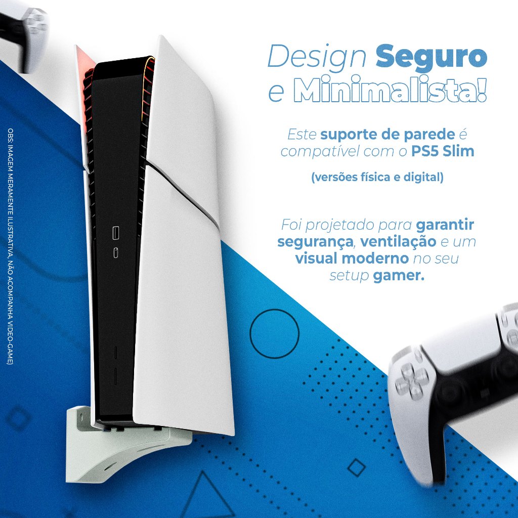 Suporte para Playstation 5 Slim – Instale na Parede com Facilidade