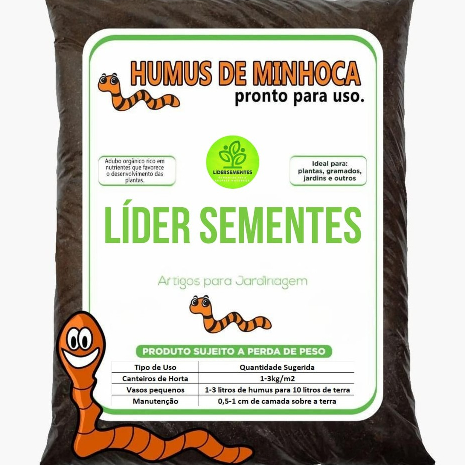 Humus de Minhoca Californiana Orgânico Adubo Cultivo Horta Jardins ...