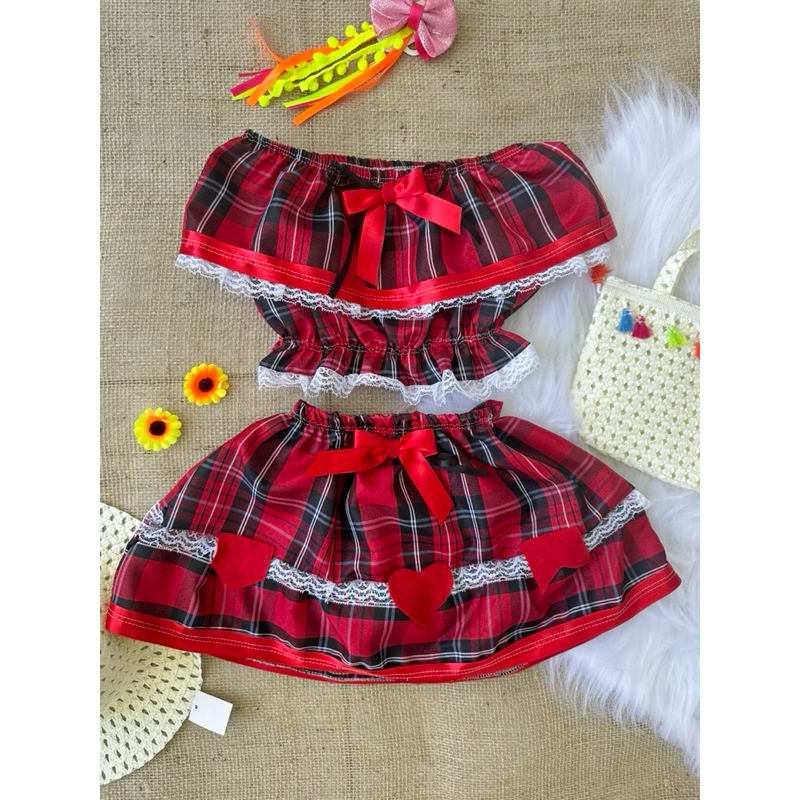 conjunto São João infantil junino | Shopee Brasil
