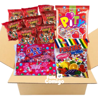 Caixa Kit Aniversário Infantil 50 Sacolinha Surpresa Doces Guloseimas Festa