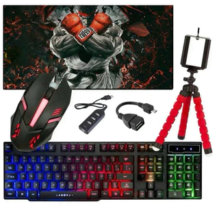 Kit Mobilador Gamer Para Android Com Teclado Mouse Tripé e Adaptador C ou V8 mousepad 70*35 em Oferta na Shopee