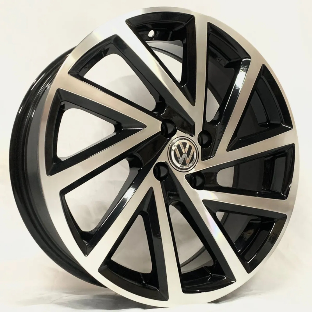 Kit 4 Rodas Aro 17 4x100 R-seven Voyage Gol Preta Diamantada Scorro ...