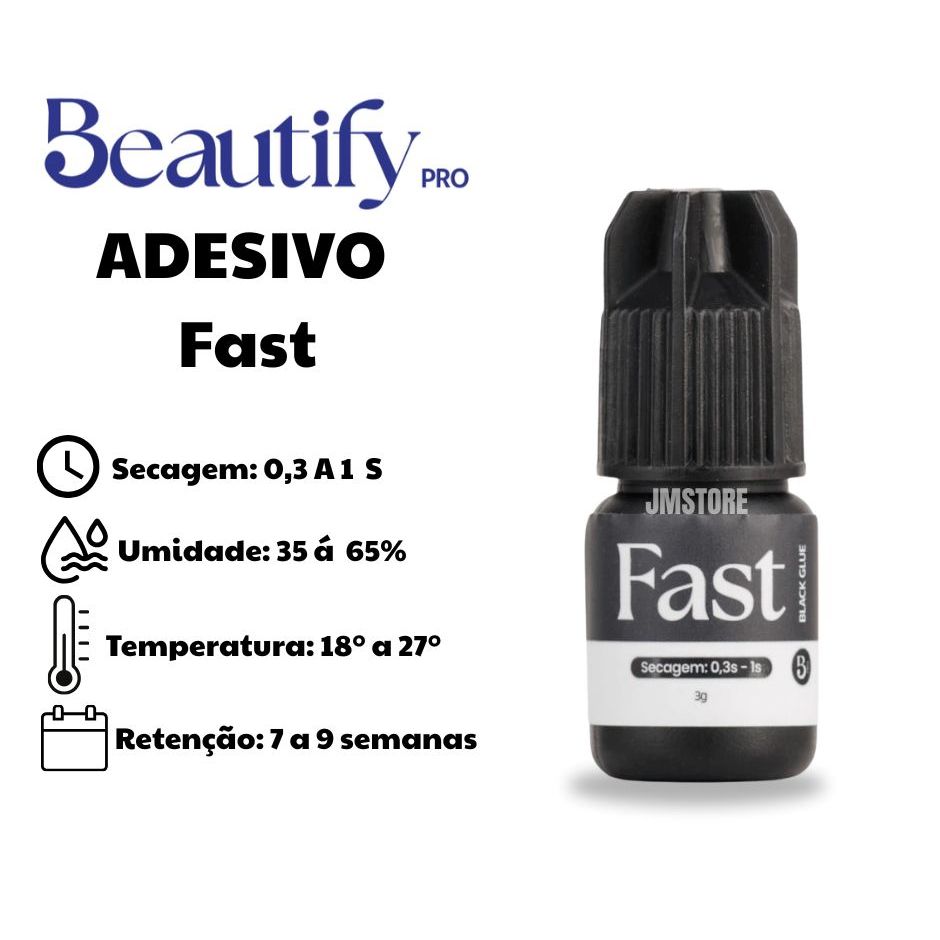 Cola Adesivo Fast Beautify Pro 3Ml Hipoalergênico Para Extensão Cílios ...