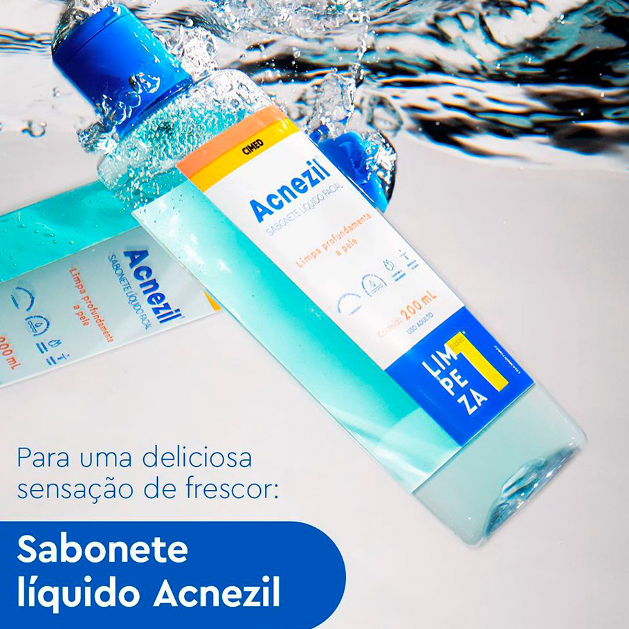 Sabonete Líquido Facial Acnezil Limpeza, Acne E Oleosidade 200ml cimed ...