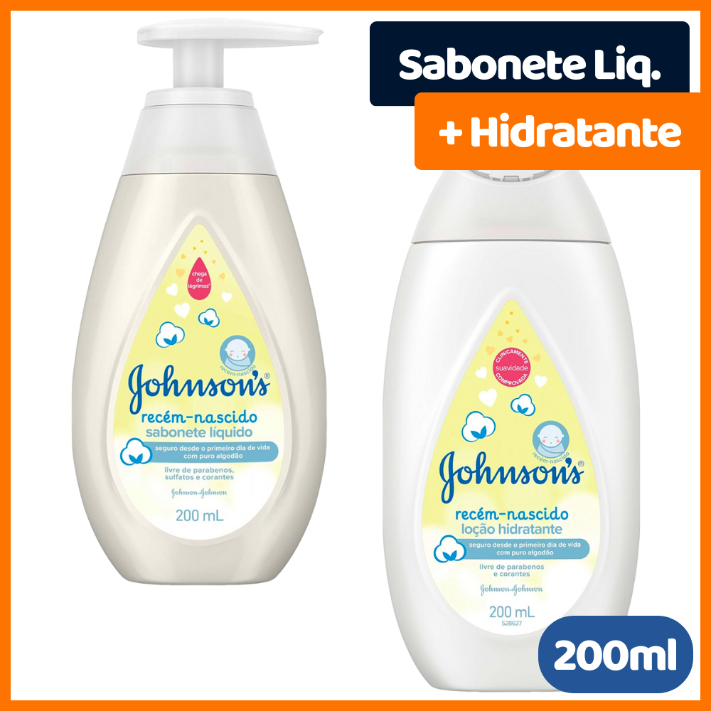 Kit para Recém Nascido Sabonete Líquido Johnson's Baby RN 200ml + Loção ...