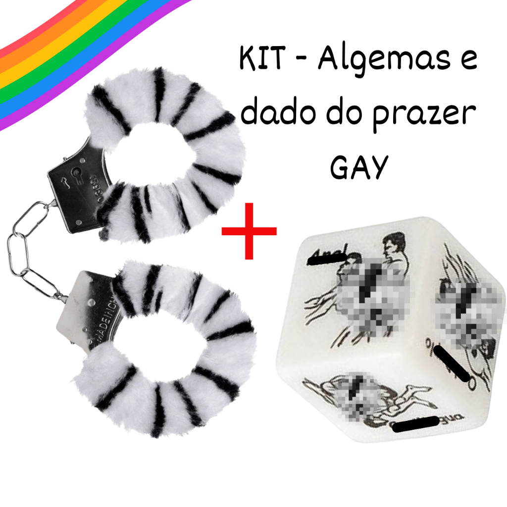 Kit Erótico Gay com Algemas de Pelúcia e Dado do Prazer - Fantasia ...