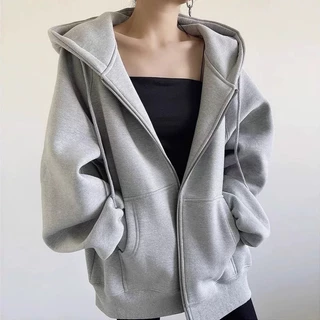 Blusa Moletom Feminina Flanelada Fechamento Em Zíper Casual