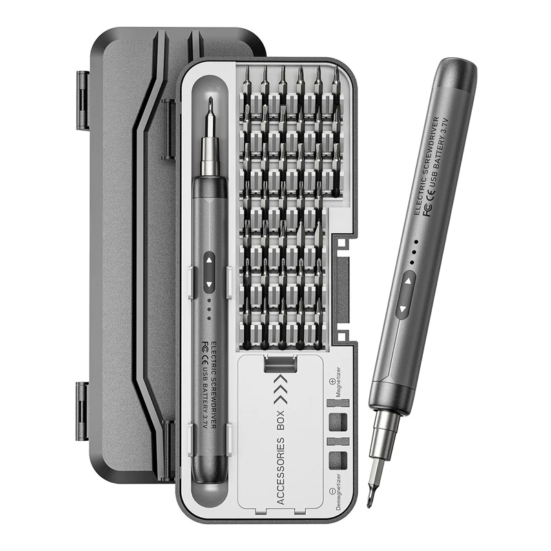 Parafusadeira elétrica de precisão recarregável 48 em 1 com ponteiras imantadas