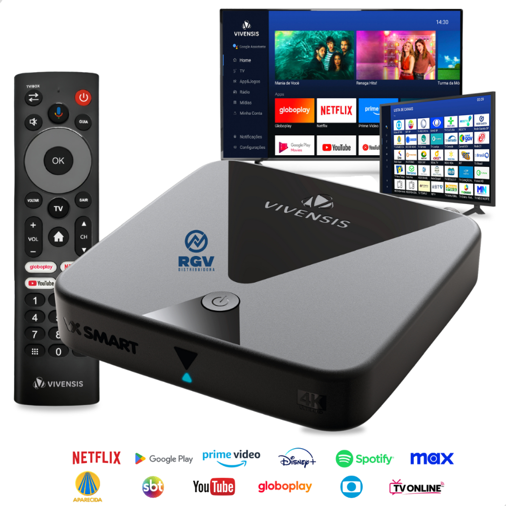 Receptor Vx Smart Vivensis Android Tv Sathd Regional, Sky, 4k
