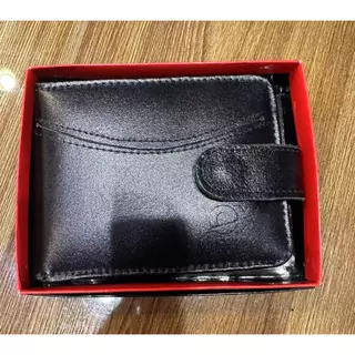 carteira porta cartão com fecho de pressão completa premium Preta