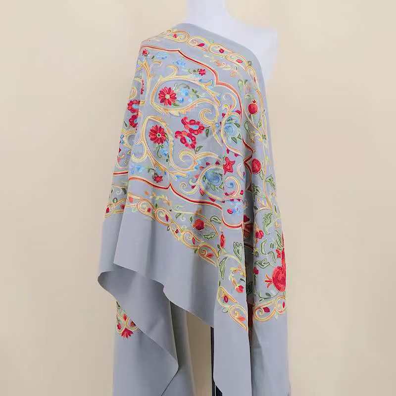 Cachecol Bordado Feminino Grande Moda Inverno 2025 Manta Lenço Pashmina ...