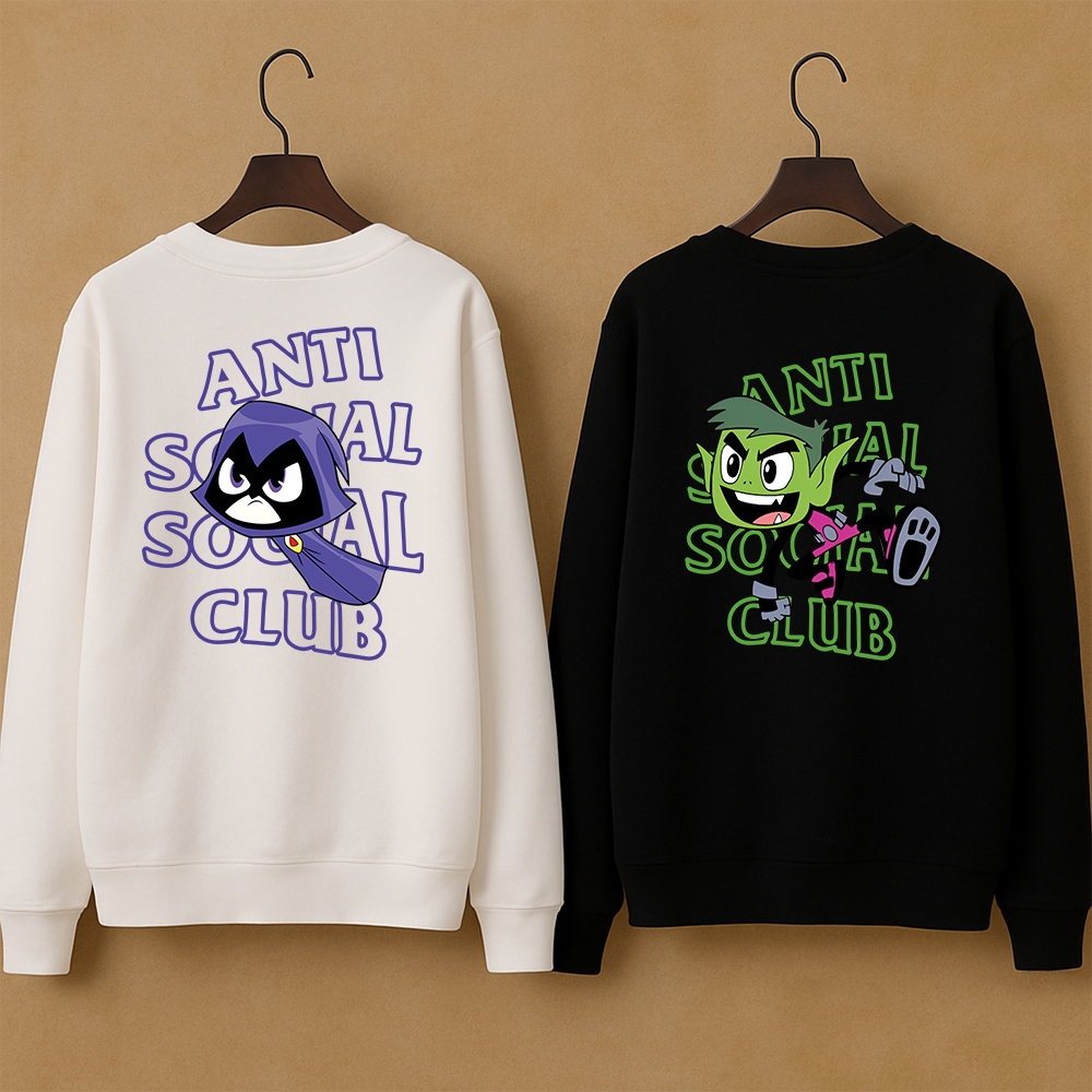 Kit Moletom Casal Gola Redonda Premium Mutano+Ravena Moda Inverno Confortavel Premium Estiloso