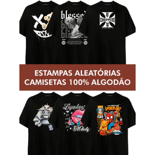 Camiseta 100% Algodão Premium QUEIMA DE ESTOQUE Cor e Estampa Adulto Infantil Plus Size G+