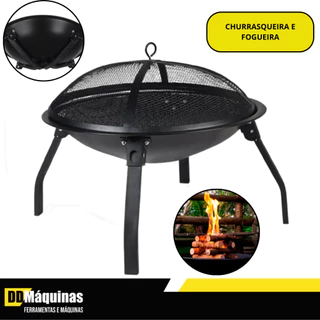Churrasqueira e Fogueira Portátil Brasa em Aço Carbono Preta - Bel em Oferta na Shopee