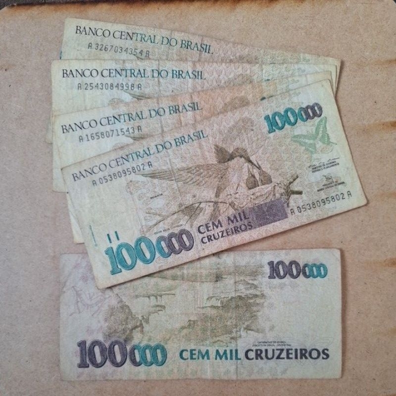 Cédula de 100 mil Cruzeiros (Valor unitário) | Shopee Brasil