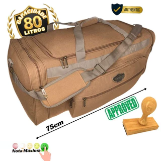 80L - Bolsa De Viagem Extra Grande Lona Reforçada Resistente e Confortável com 80Litros 75cm Denlex em Oferta na Shopee