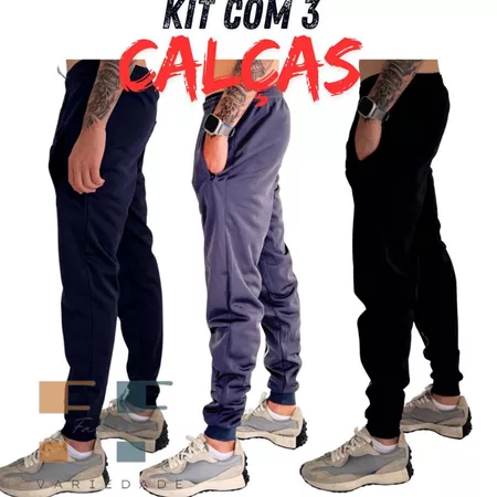 Calça Jogger Masculina Chimpa Slim Casual Esportiva Punho Elástico Cordão